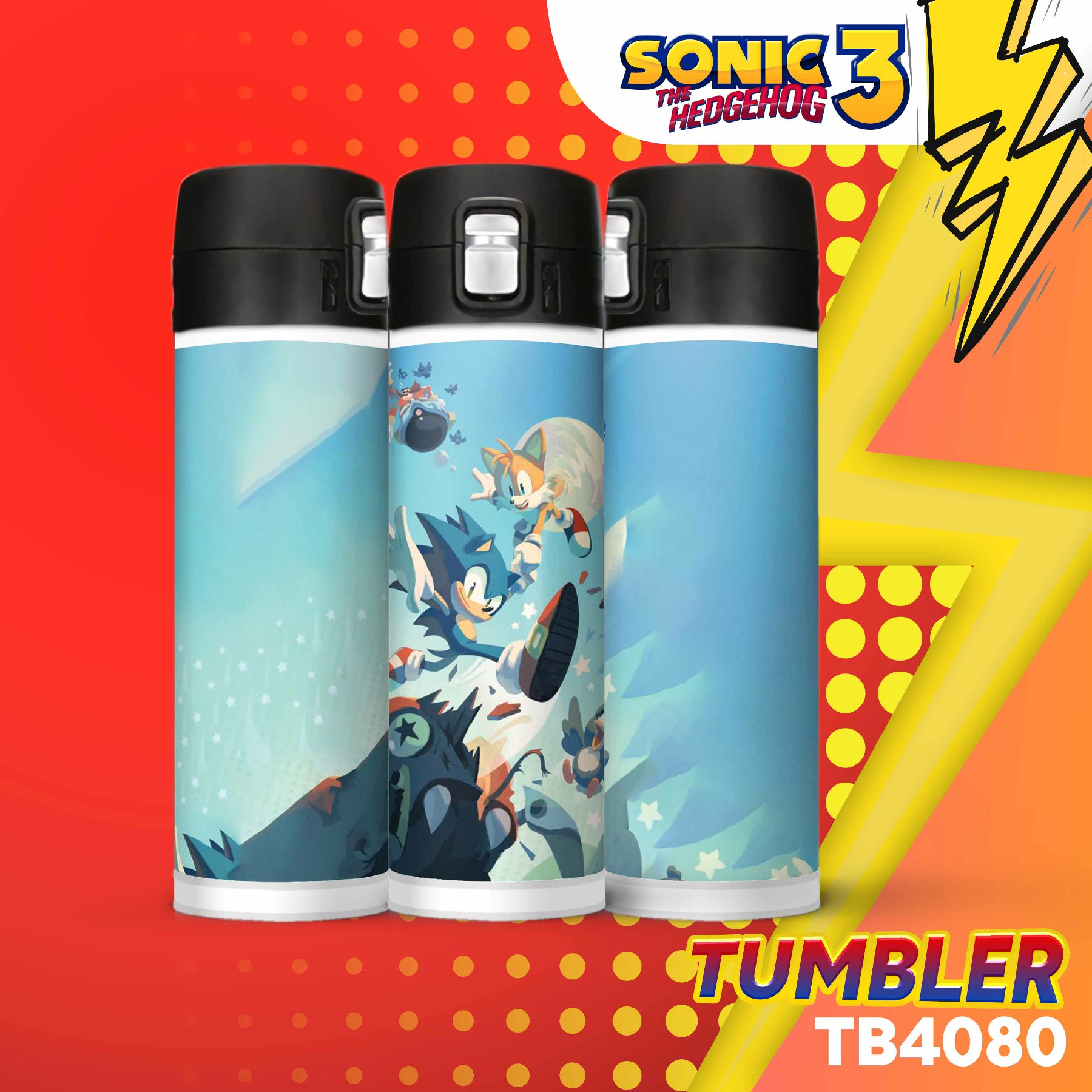 Tumbler Custom Tahan Panas Premium Tema Sonic