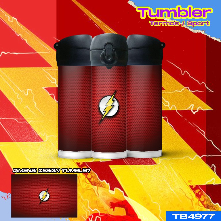 Tumbler Custom Tahan Panas Premium Tema The Flash