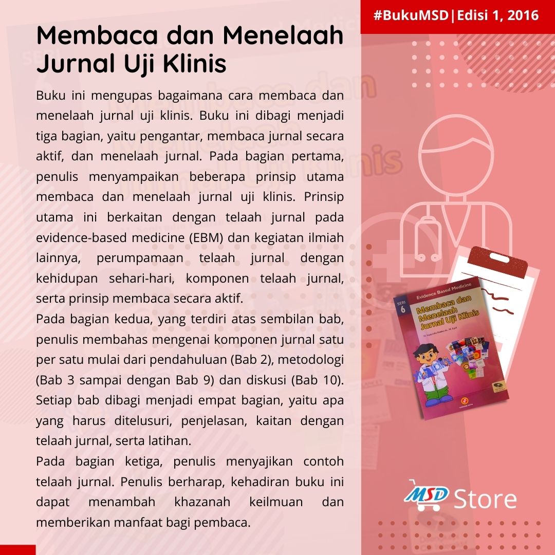 Buku MSD - Membaca dan Menelaah Jurnal Uji Klinis