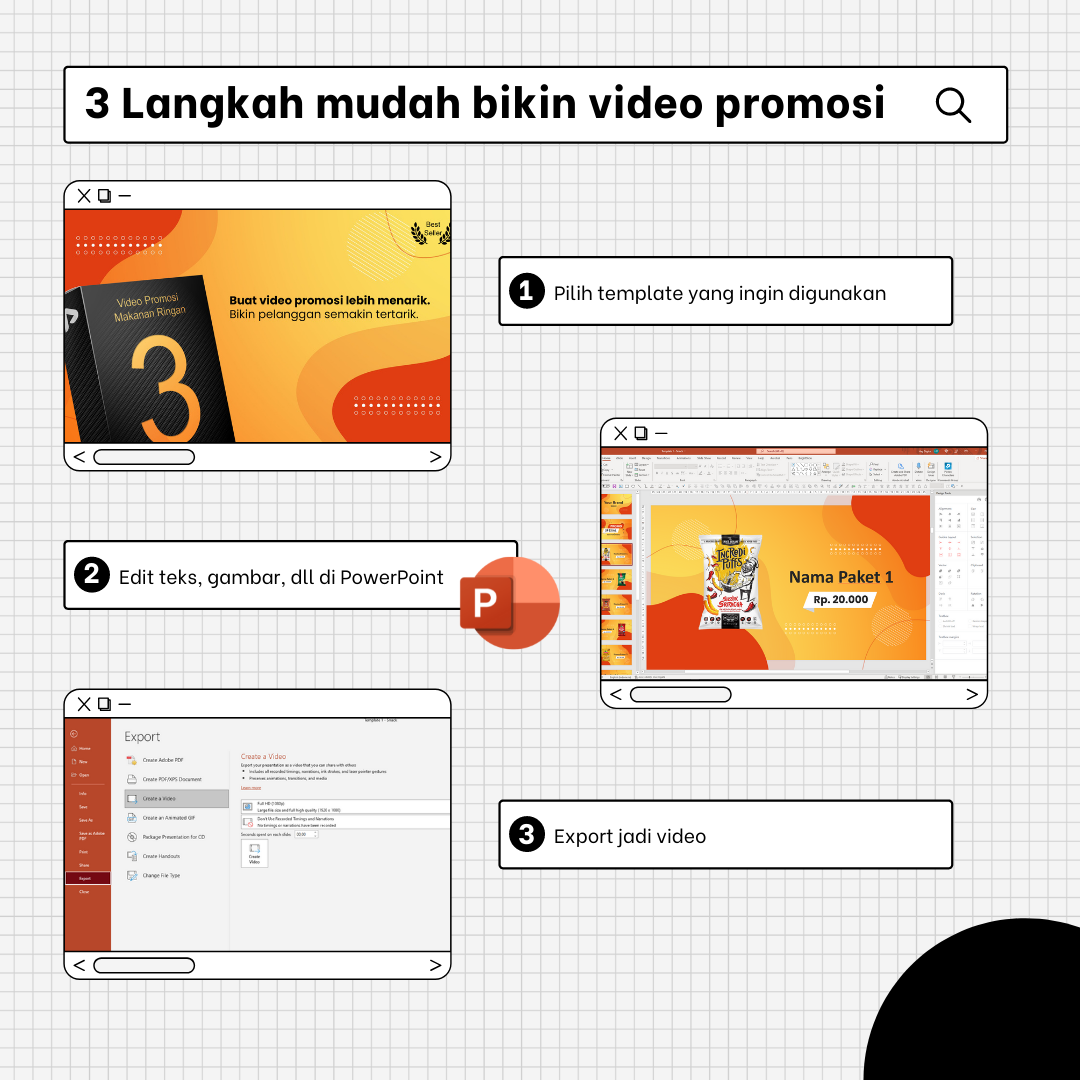 3 Template Video Promosi Makanan Ringan + GRATIS Berlangganan Utas 1 Tahun