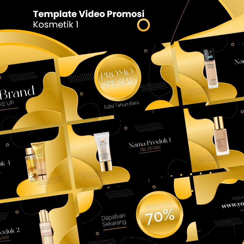 3 Template Video Promosi Kosmetik + GRATIS Berlangganan Utas 1 Tahun