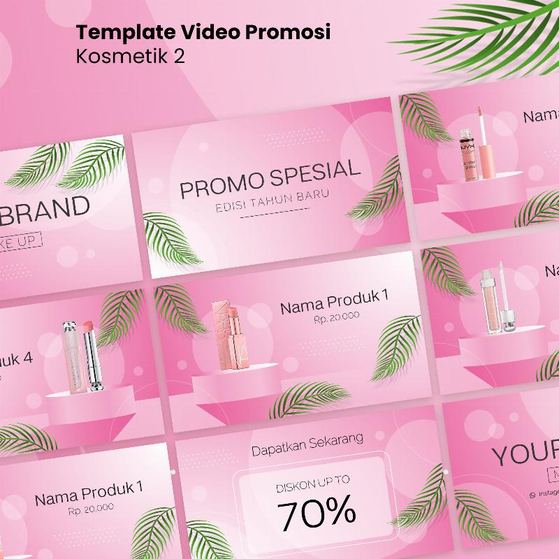3 Template Video Promosi Kosmetik + GRATIS Berlangganan Utas 1 Tahun