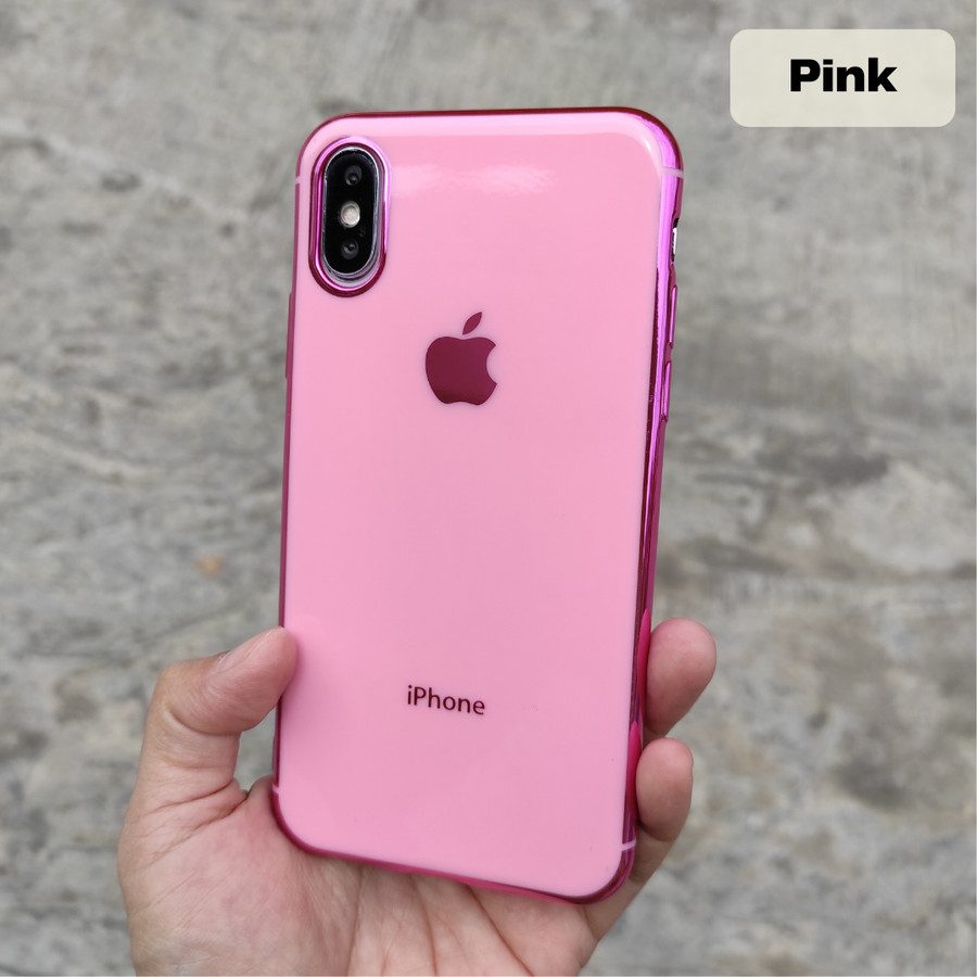 Soft Case Iphone X XS Glossy Silicone Full Cover Lentur