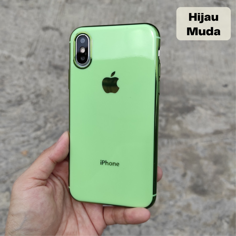 Soft Case Iphone X XS Glossy Silicone Full Cover Lentur