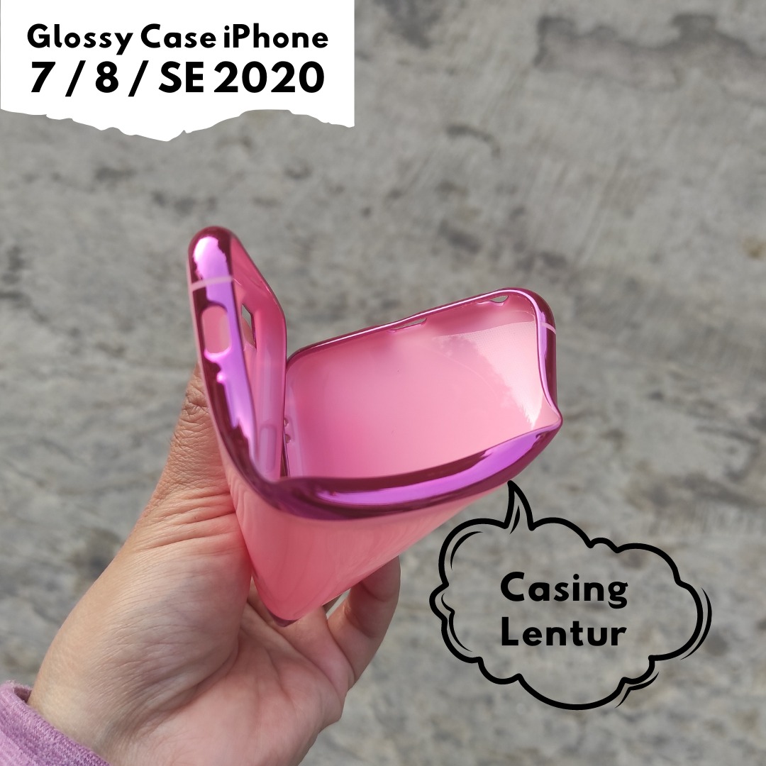 Casing Case Iphone 7 Glossy Silicone Mengkilap Halus Lentur