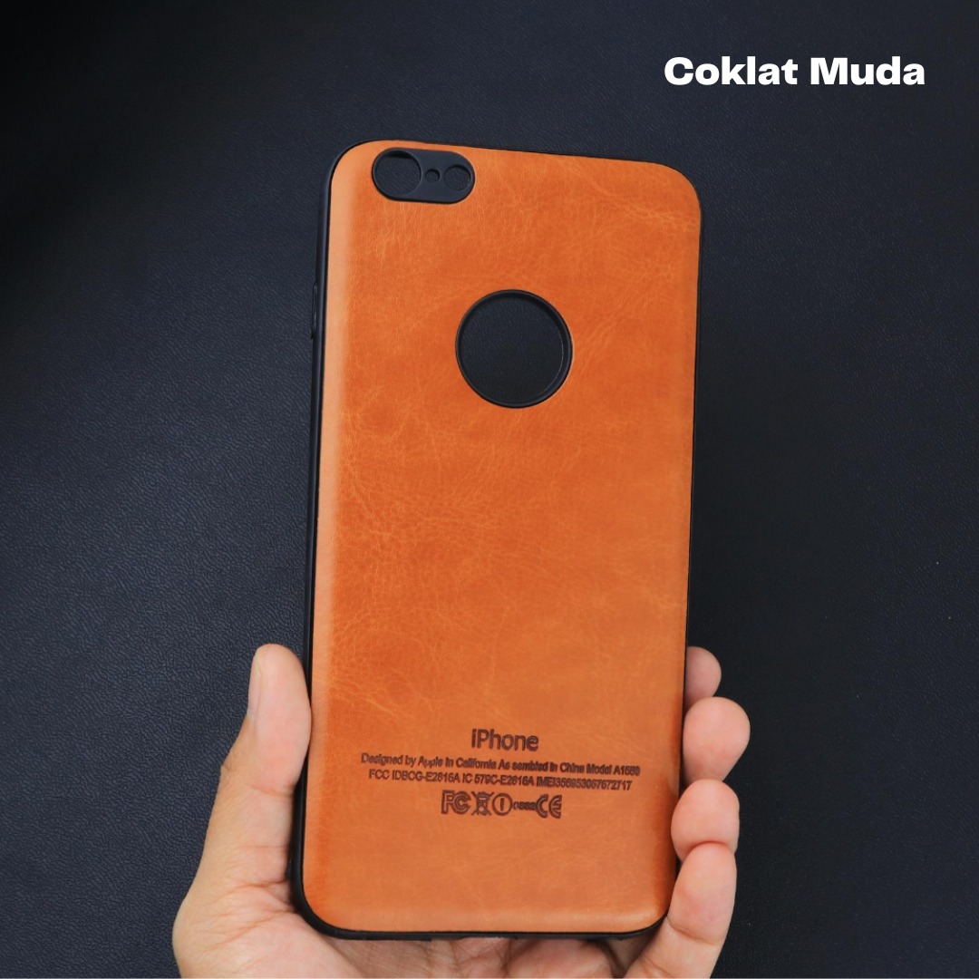 Soft Case Kulit Iphone 6/6s Kulit Sintetis Logo Bolong Premium Keren