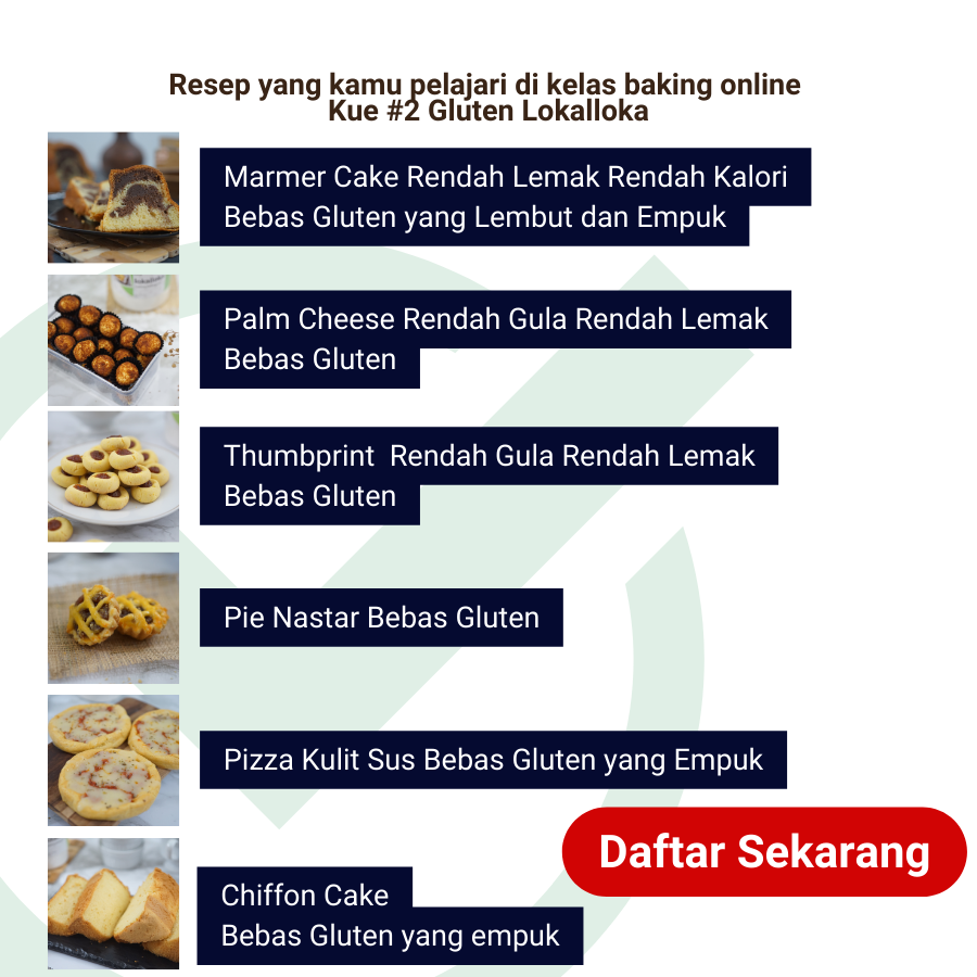 Kelas Baking Online Kue #2 Bebas Gluten