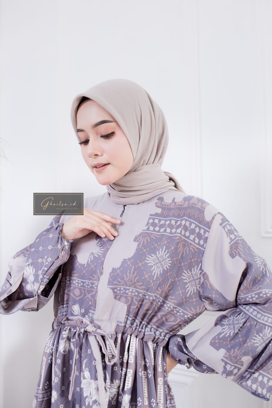 AYESHA MAXI DRESS / GAMIS MAXMARA PREMIUM MURAH / GAMIS MAXMARA LUX LIGHT GREY