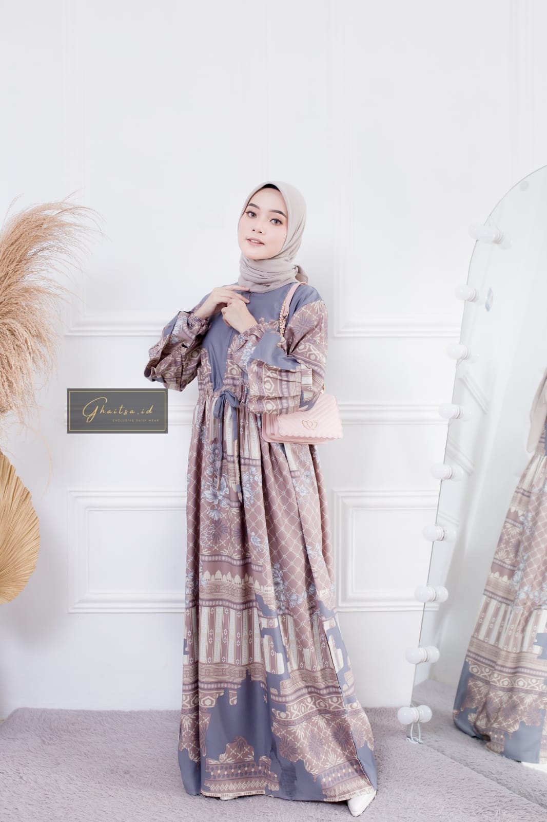 AYESHA MAXI DRESS / GAMIS MAXMARA PREMIUM MURAH / GAMIS MAXMARA LUX DRAK GREY