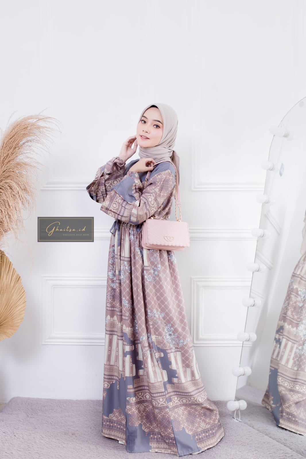 AYESHA MAXI DRESS / GAMIS MAXMARA PREMIUM MURAH / GAMIS MAXMARA LUX DRAK GREY