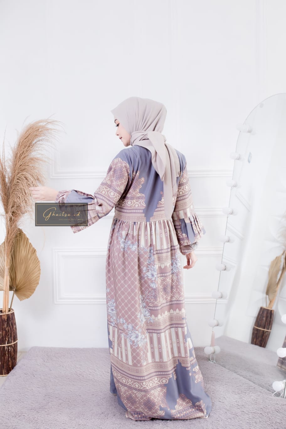 AYESHA MAXI DRESS / GAMIS MAXMARA PREMIUM MURAH / GAMIS MAXMARA LUX DRAK GREY