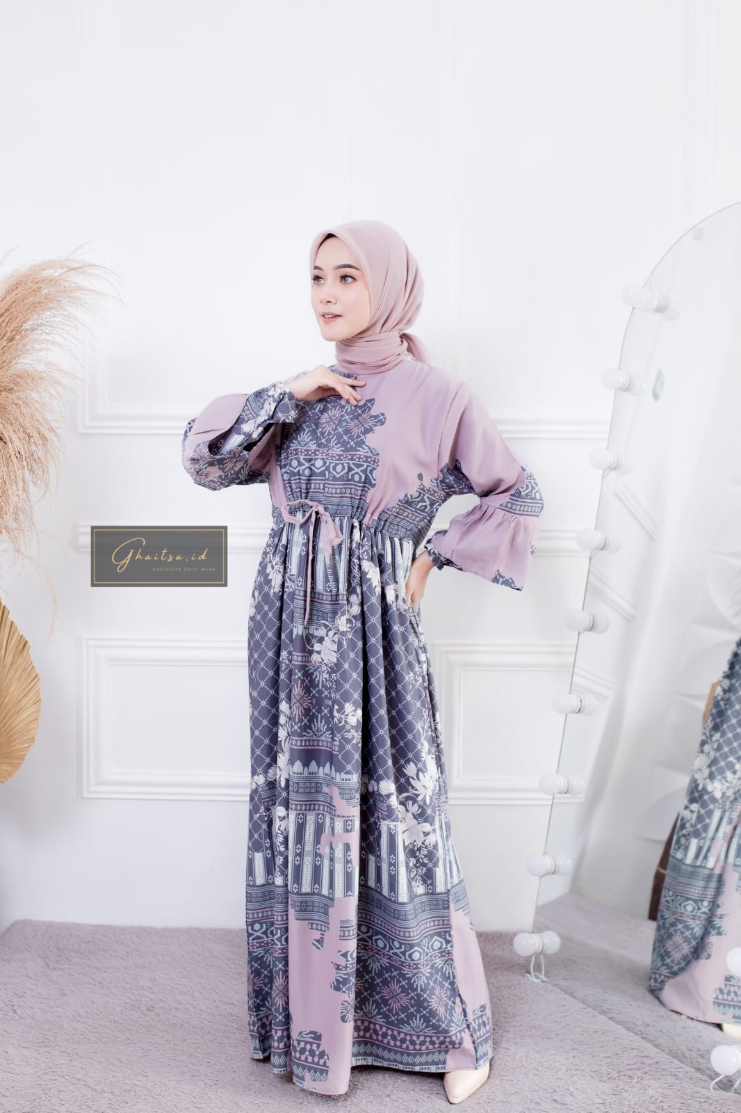 AYESHA MAXI DRESS / GAMIS MAXMARA PREMIUM MURAH / GAMIS MAXMARA LUX PURPLE