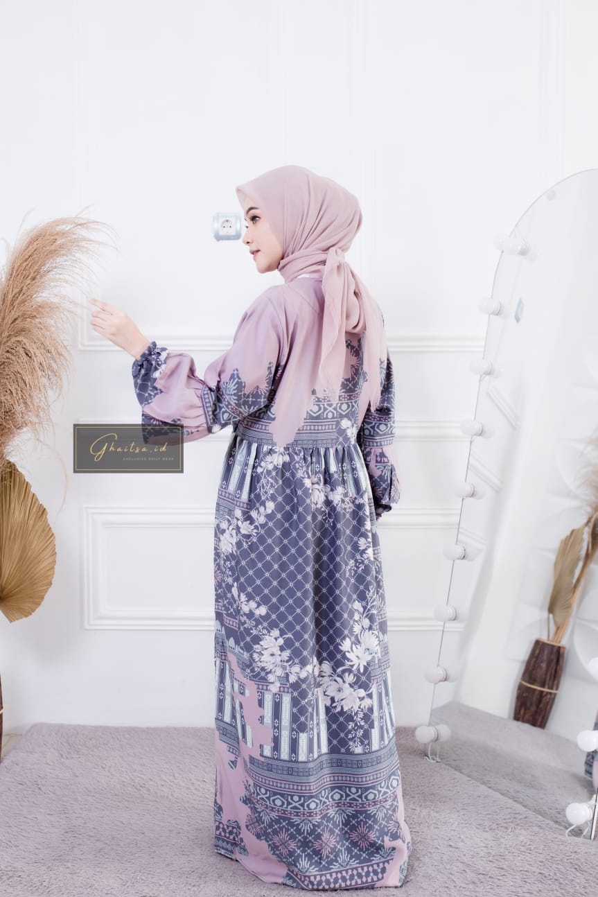 AYESHA MAXI DRESS / GAMIS MAXMARA PREMIUM MURAH / GAMIS MAXMARA LUX PURPLE