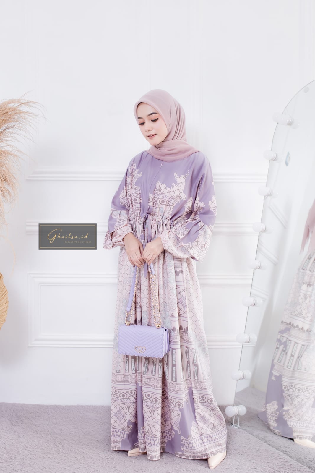 AYESHA MAXI DRESS / GAMIS MAXMARA PREMIUM MURAH / GAMIS MAXMARA LUX LILAC