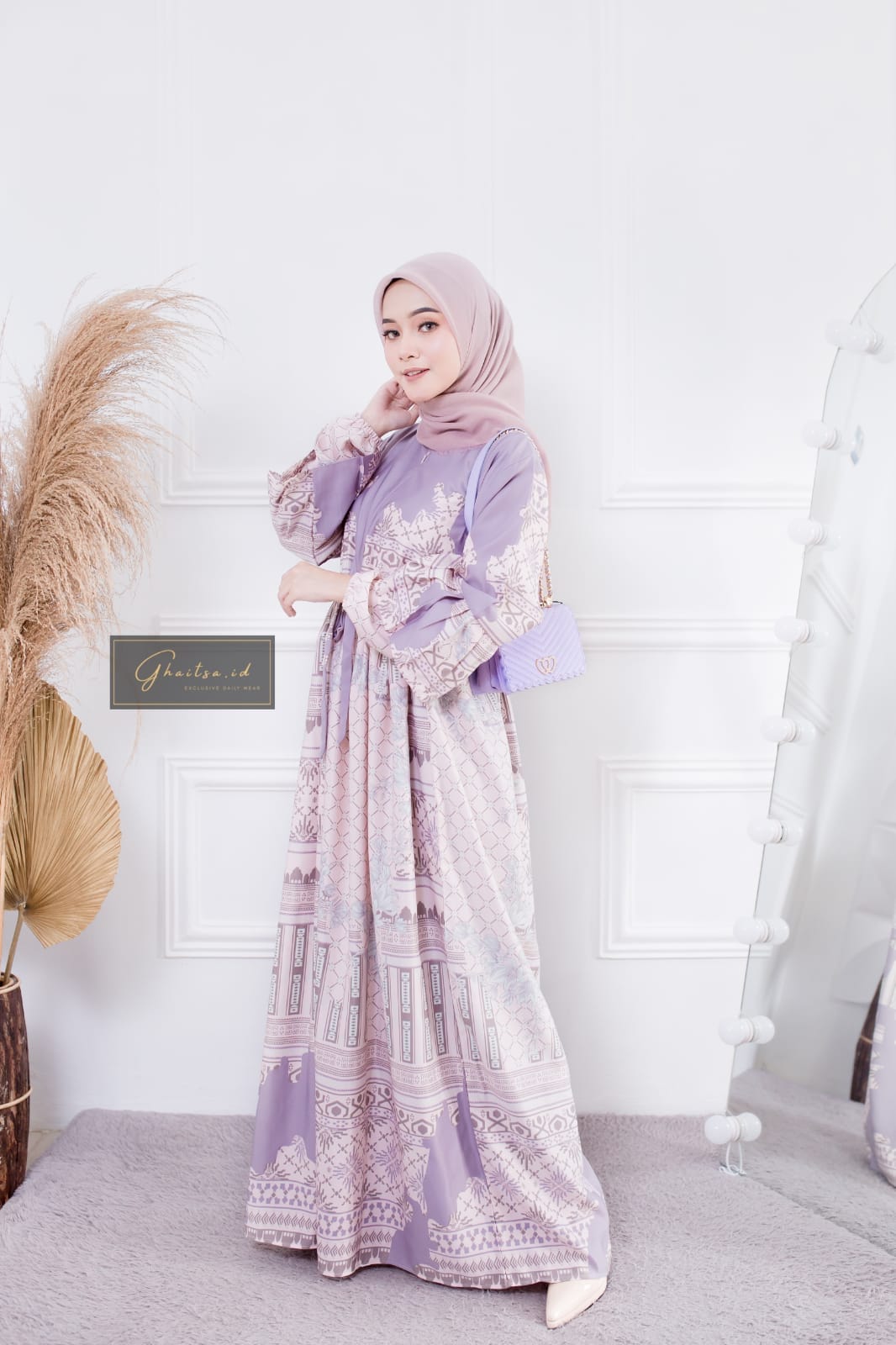 AYESHA MAXI DRESS / GAMIS MAXMARA PREMIUM MURAH / GAMIS MAXMARA LUX LILAC