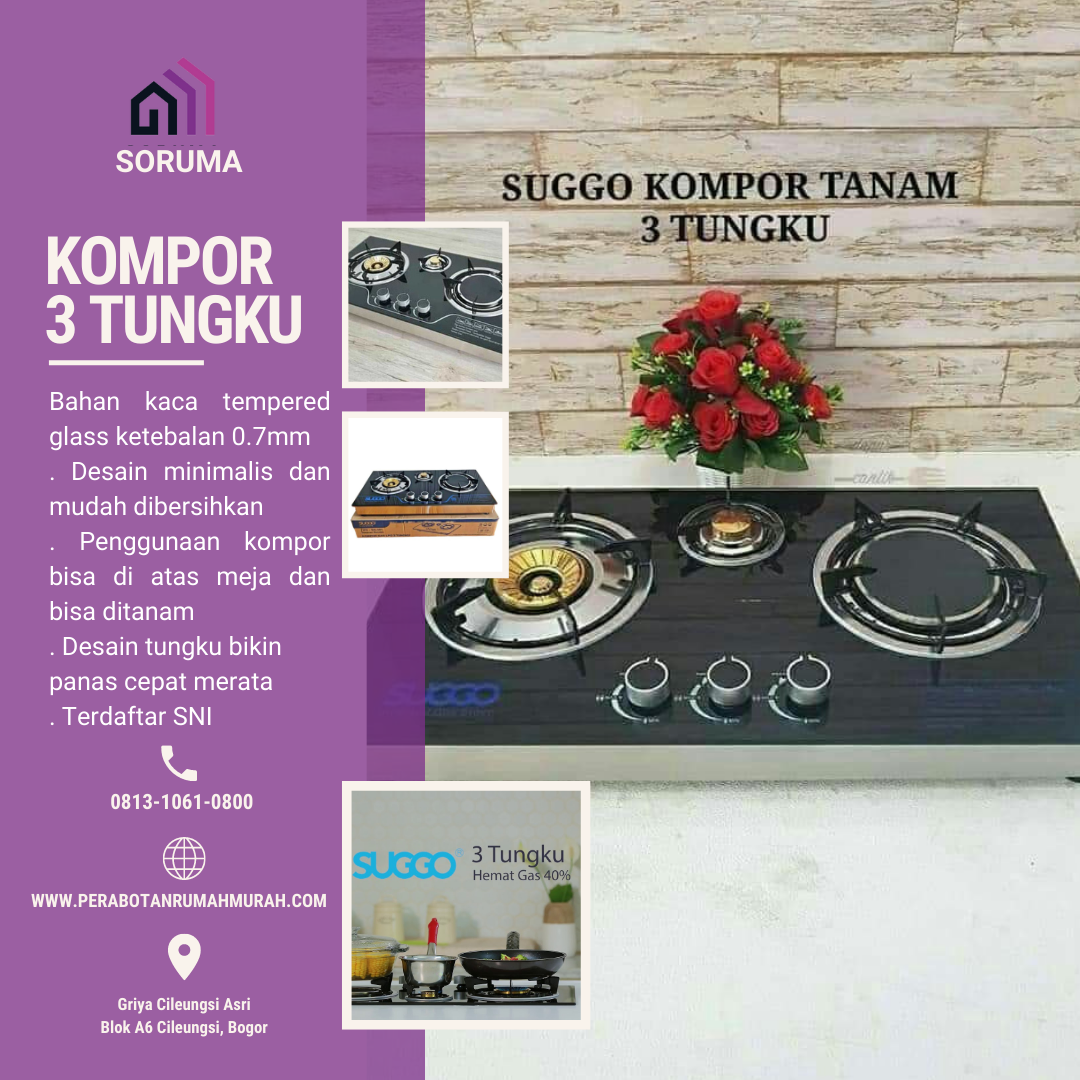 Kompor Suggo 3 tungku Mix