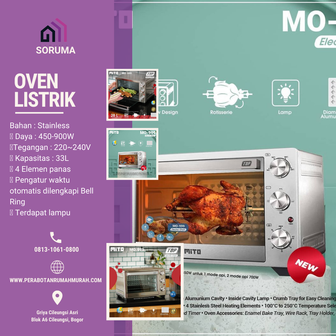 Oven Mito Listrik Kapasitas 33 Liter