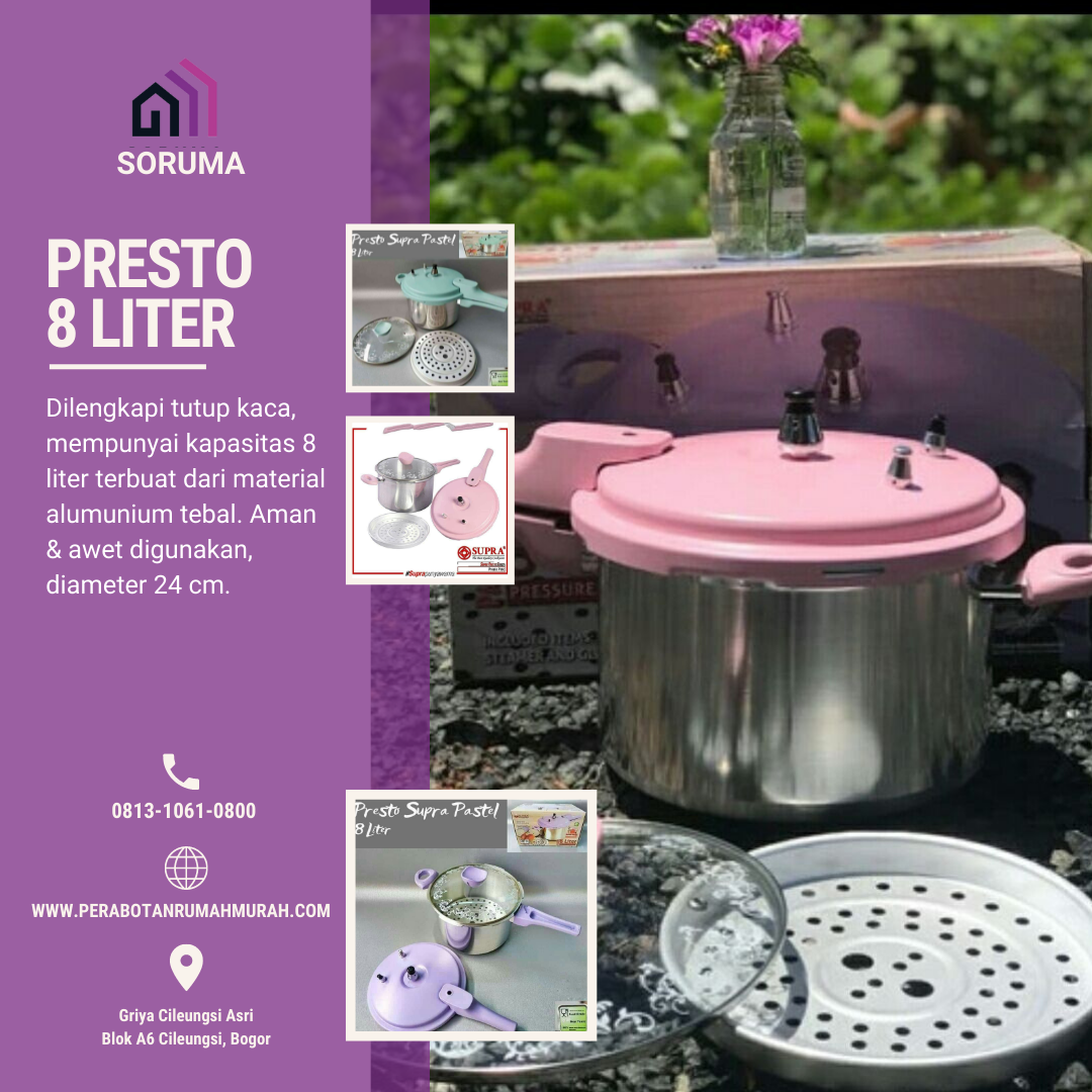 Panci Supra Presto + Tutup Kaca