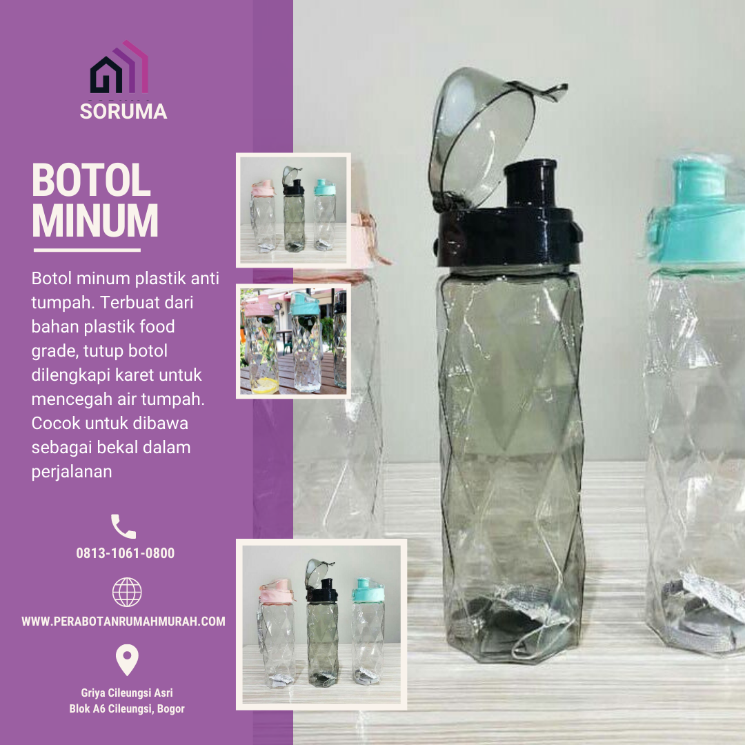 Botol Minum Plastik Anti Tumpah
