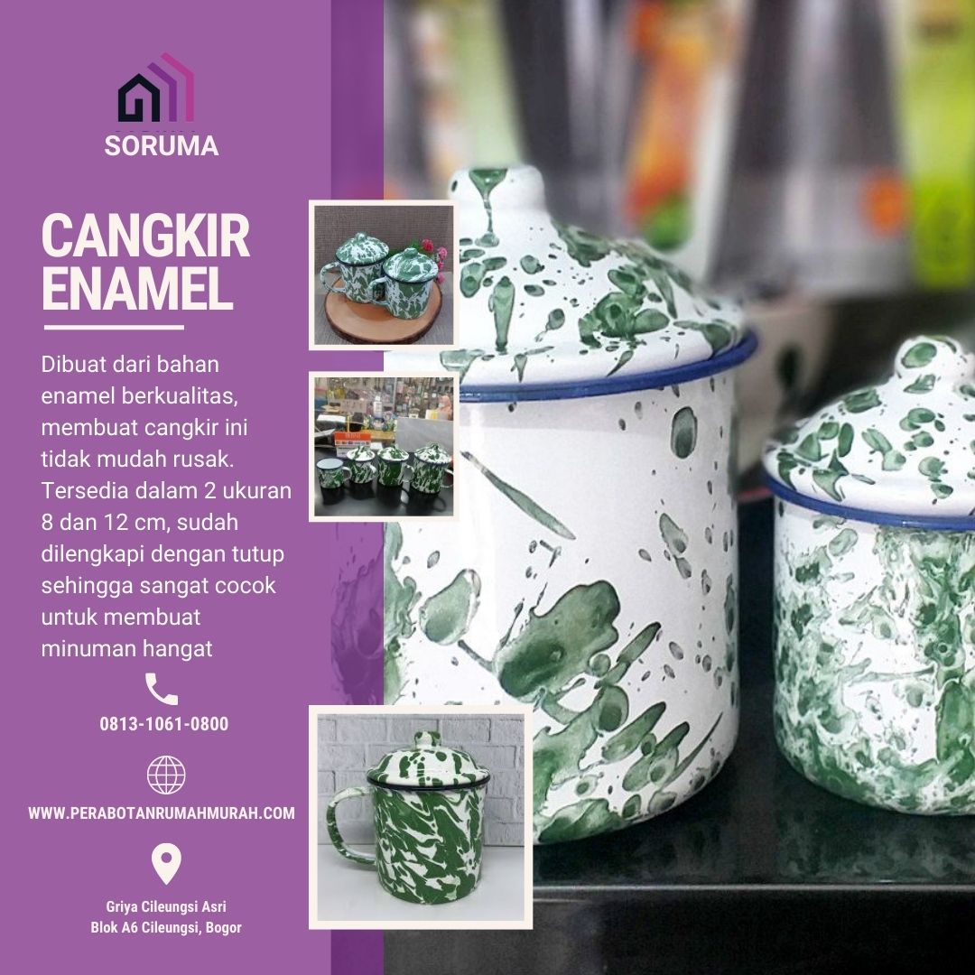Mug Enamel Motif Lurik 8 cm