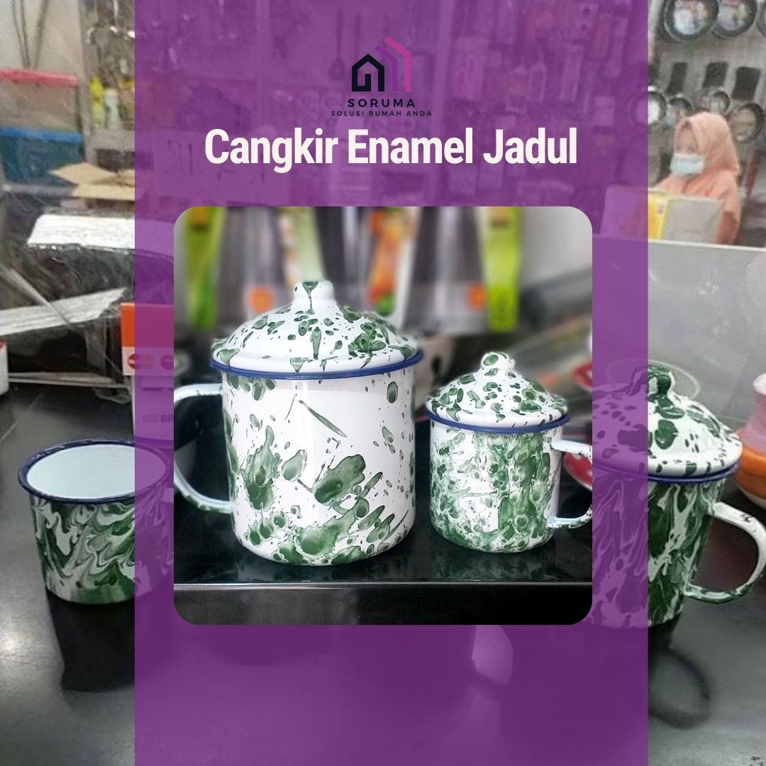 Mug Enamel Motif Lurik 8 cm