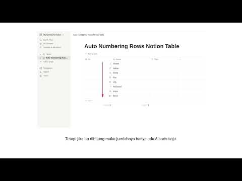 Trik Cara Mengatasi Penomoran Otomatis Pada Baris Tabel di Notion