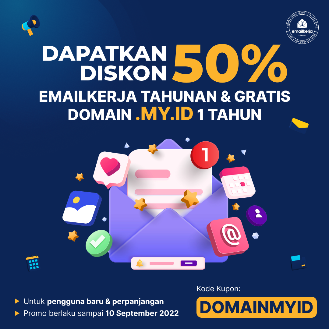 Promo Emailkerja Tahunan & Domain .MY.ID
