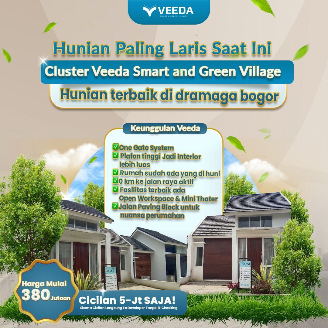 Veeda Dramaga Rumah Smarthome + Green Village