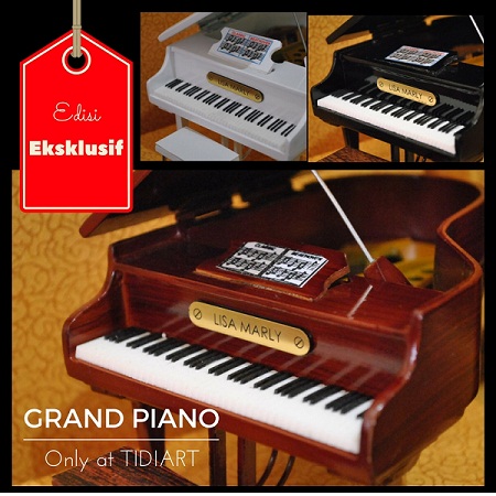 Miniatur Grand Piano – Eksklusif Plat Gold