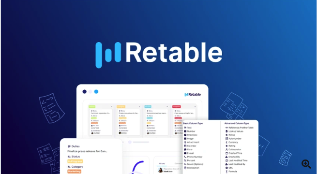 Retable | Turn your spreadsheets into smart database apps that you can securely share with your team