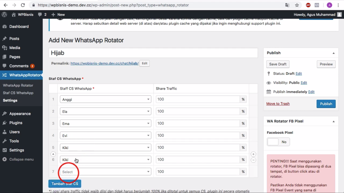 WhatsApp Rotator WordPress Plugin