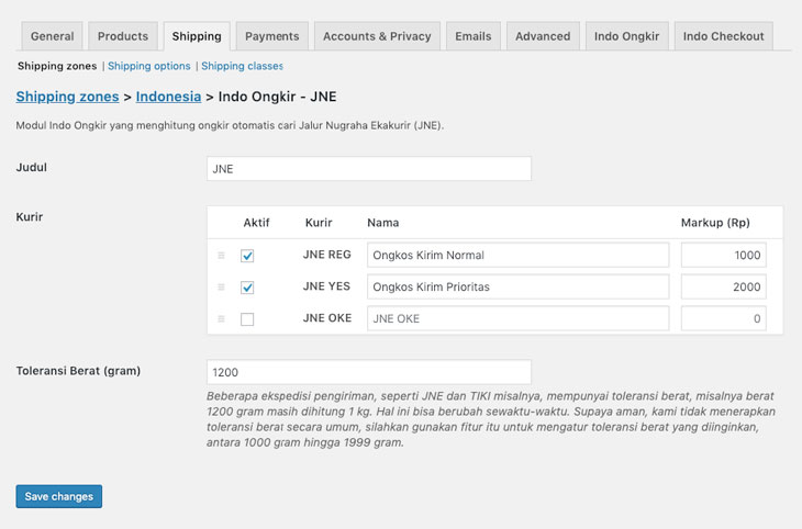 WooCommerce Indo Ongkir WordPress Plugin