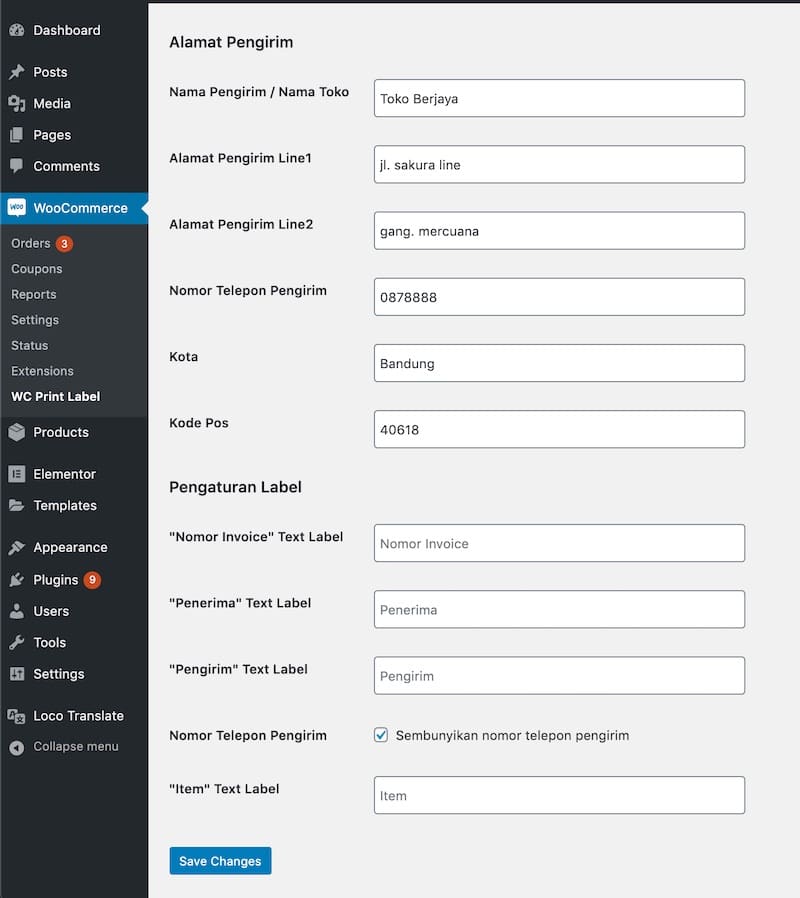WooCommerce Print Label Shipping WordPress Plugin