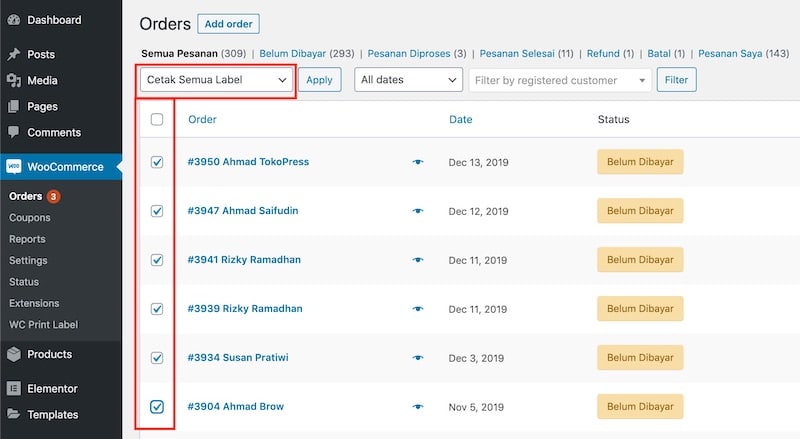 WooCommerce Print Label Shipping WordPress Plugin