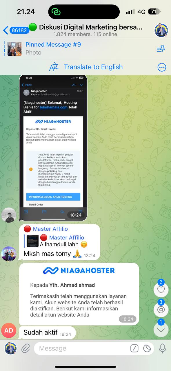 Kelas Website Gratis Domain dan Hosting Premium dari Niagahoster