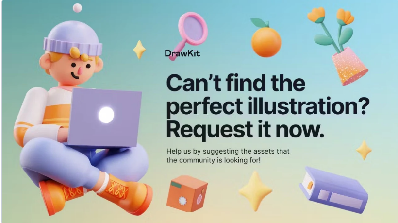 DrawKit | A growing library of beautiful hand-drawn 2D & 3D illustrations, icons, and animations