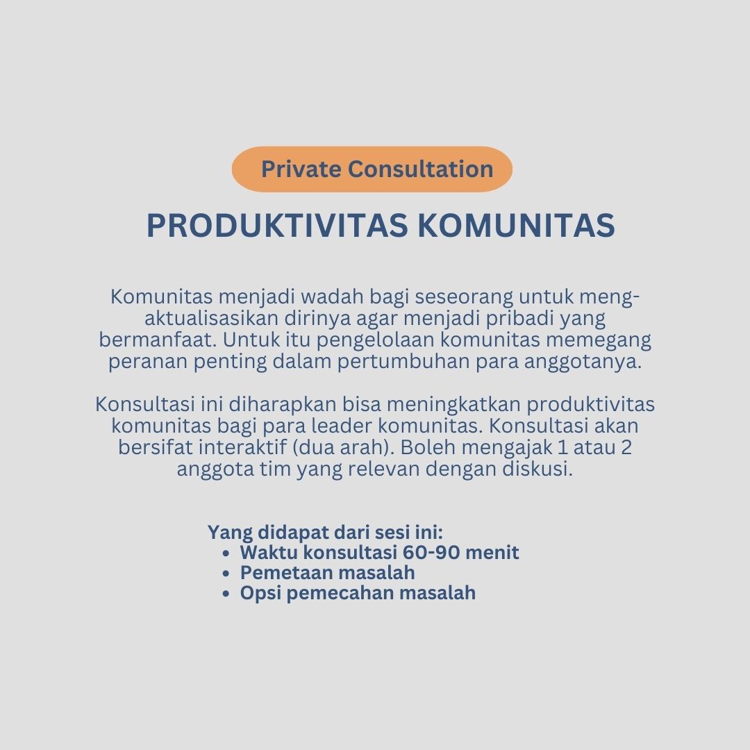 Konsultasi Produktivitas Komunitas