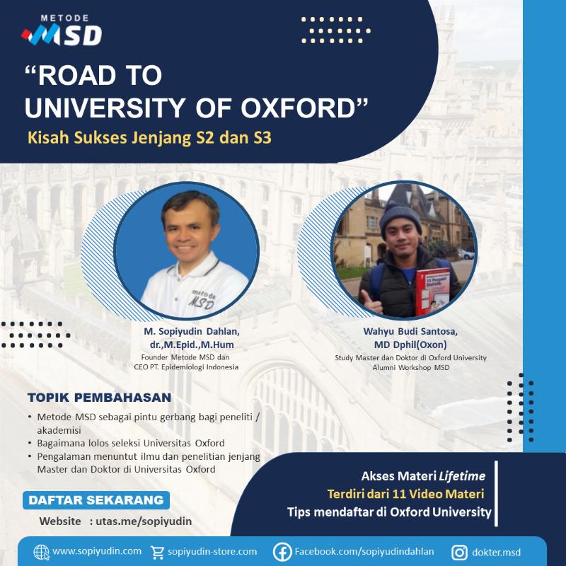 Road to Oxford University Kisah Sukses Jenjang S2 dan S3