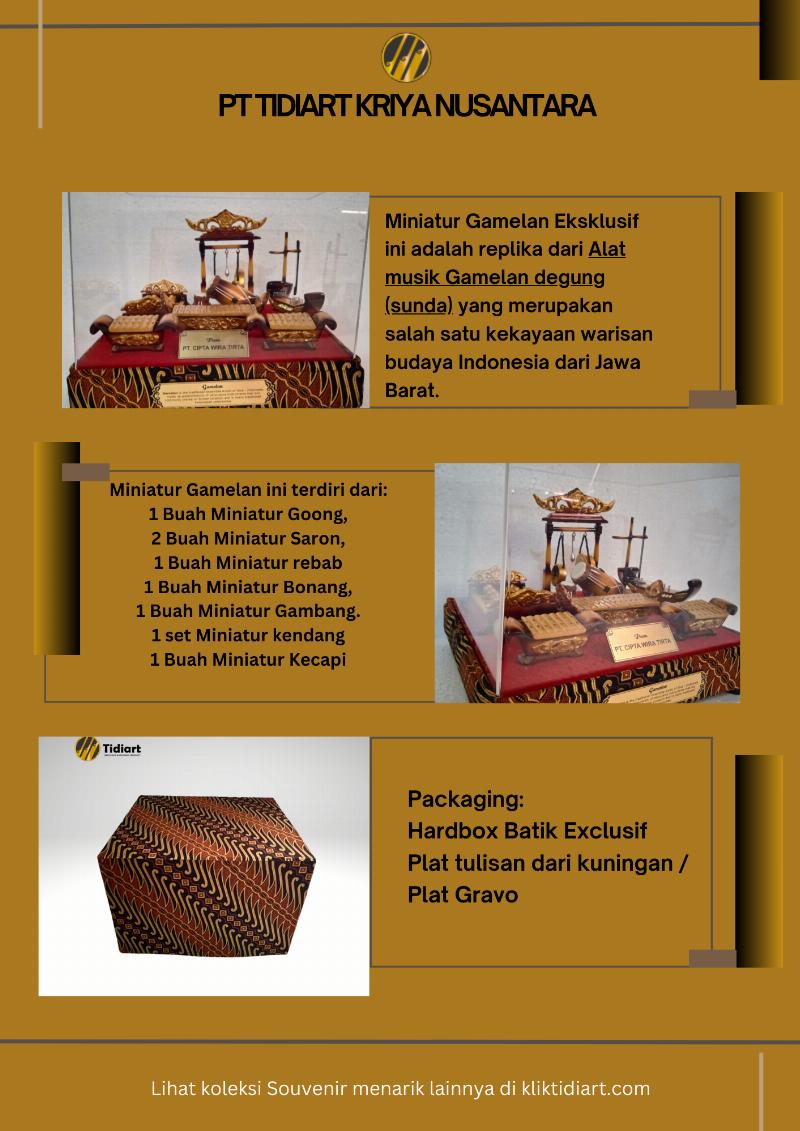 Souvenir Indonesia Miniatur Gamelan eksklusif Khas Jawa Barat
