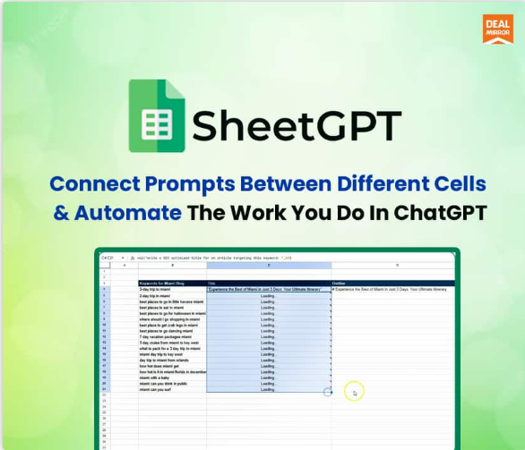 SheetGPT Lifetime Deal : ChatGPT + Google Sheets Integration