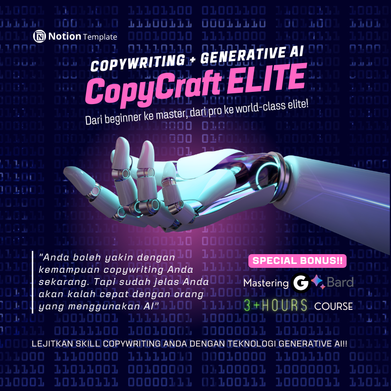 🚀 CopyCraft Elite: Lejitkan Skill Copywriting Anda Dengan Teknologi Generative AI!!
