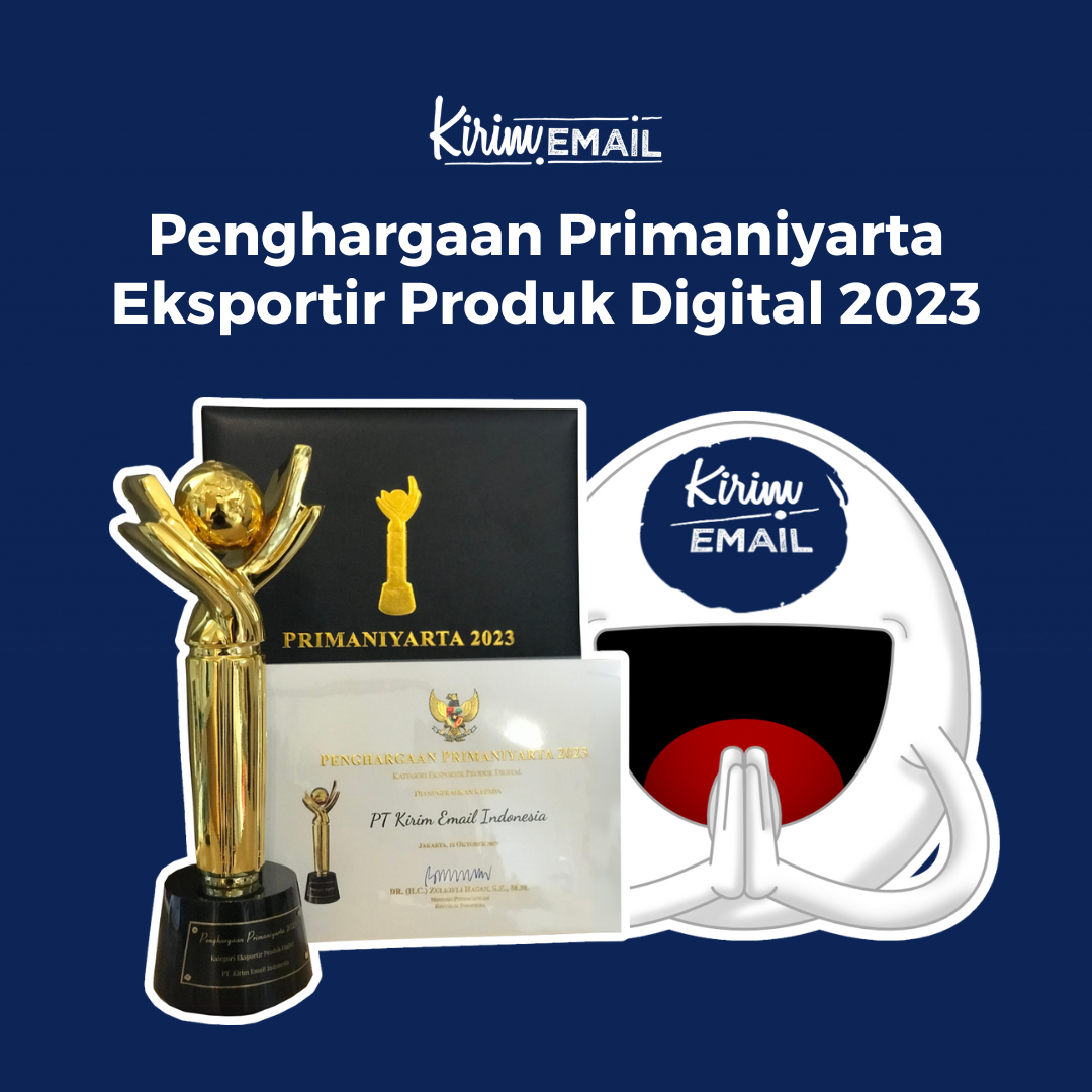 KIRIM.EMAIL Dapat Penghargaan Primaniyarta Eksportir Produk Digital 2023