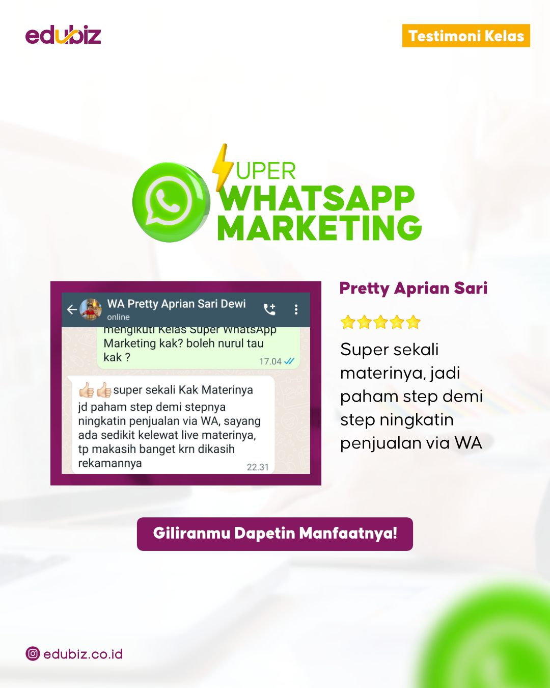 SUPER WHATSAPP MARKETING - Cara Cerdas Melejitkan Penjualan Di WhatsApp Dengan AI