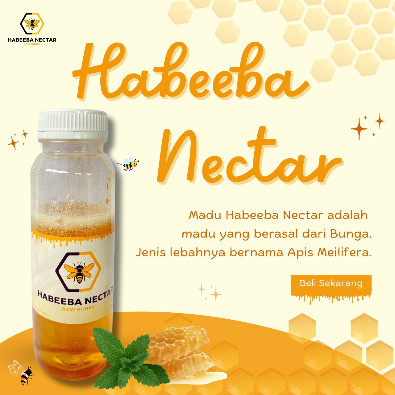 Madu Asli 100% Tanpa Campuran - 250 ml - Habeeba Nectar