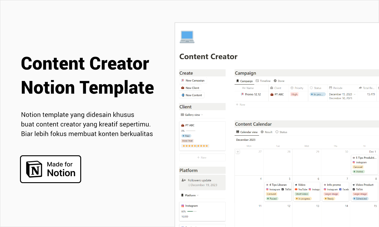 Content Creator Notion Template