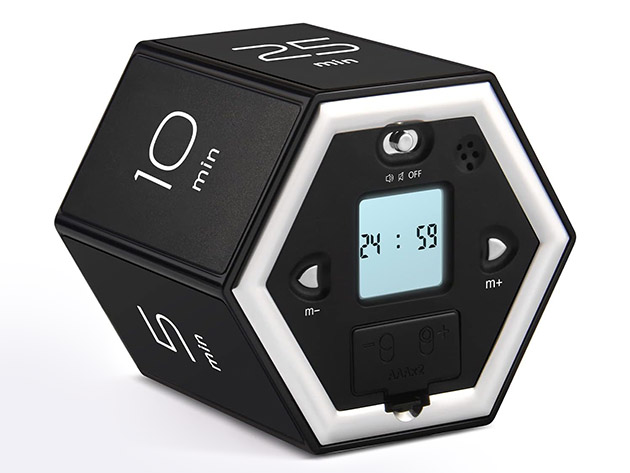 Hexagon Flip Productivity Timer with Mute & Alarm Functions for $16
