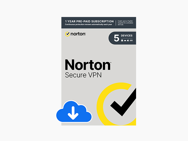 Norton Secure VPN: 1-Year Subscription (5 Devices)  for $19
