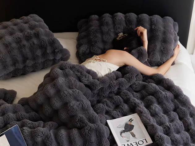 Soft Space Faux Fur Throw Blanket for $59