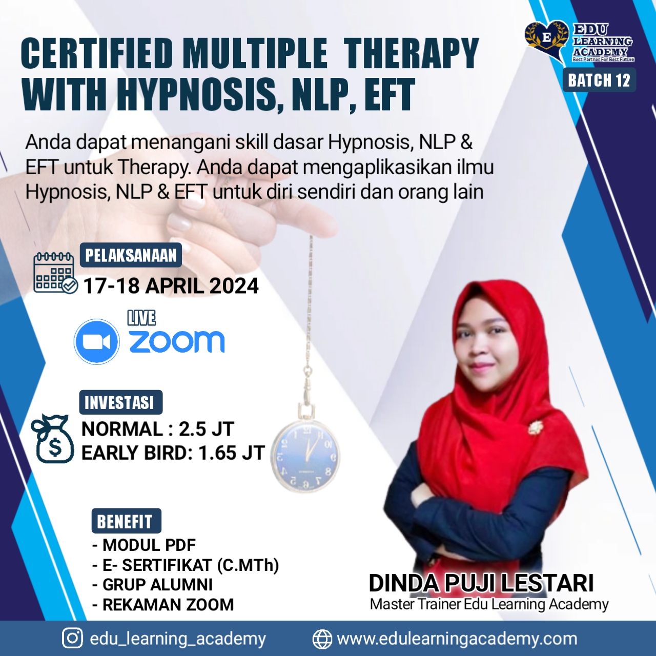 Certified Multiple Therapy With Hypnosis NLP EFT [batch 12]