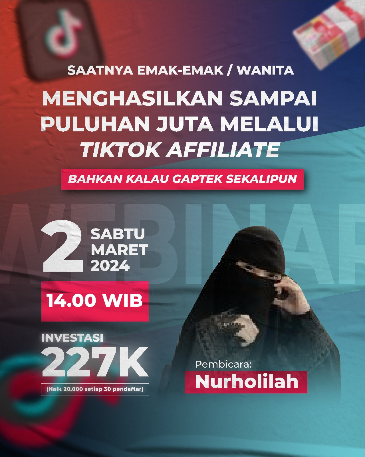 Saatnya Emak-Emak / Wanita menghasilkan sampai Puluhan Juta melalui TikTok Affiliate